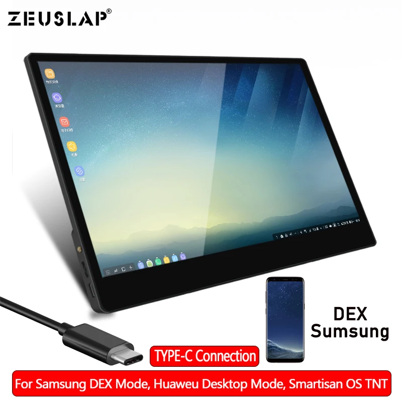 Сенсорный ЖК экран диагональю 13 3/15 6 дюйма сенсорный типа C HDMI для телефонов Type