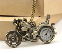 new bronze vintage retro motorcycle motorbike pocket watch necklace pendant women watches quartz watches best gifts relogio