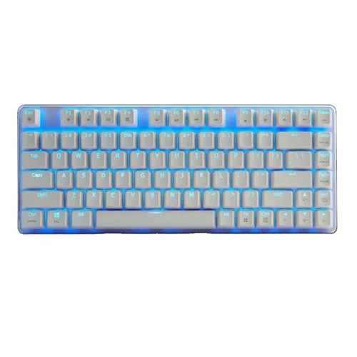 Новое поступление белая Magicforce 82 ключ USB Проводная эргономичная Механическая игровая клавиатура с подсветкой Переключатели Gateron; Синяя подсветка - Цвет: Белый