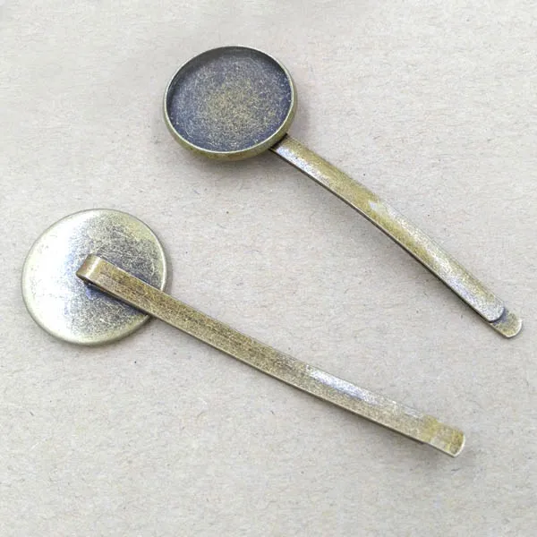 Стеклянные заколки для волос с кабошоном основа размером 10-25 мм Круглые Гладкие