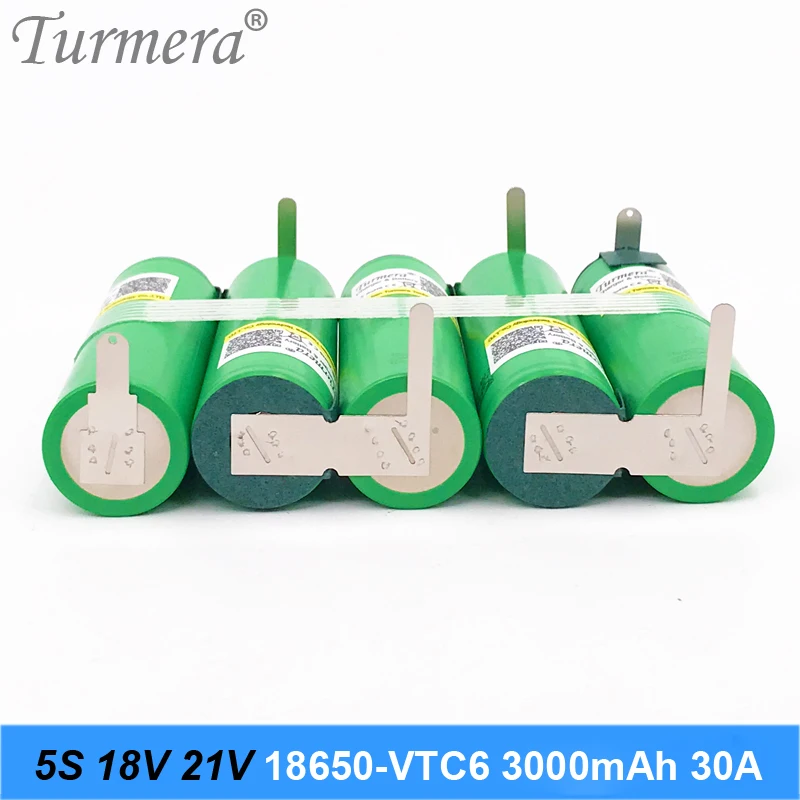 5s 18v 21v батарея 18650 пакет vtc6 3000 мАч 30a пайки для отвертка батареи и пылесос по