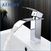 kemaidi new arrival bathroom faucet ceramic waterfall chrome brass basin faucet lavatory combine set faucet mixer tap