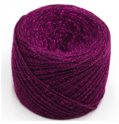 dark rose purple TPRPYN 100 г металлическая пряжа для вязания и вязания крючком matethread DIY пряжа для вязания крючком металлик+ хлопок металлизированная нить - Цвет: dark rose purple