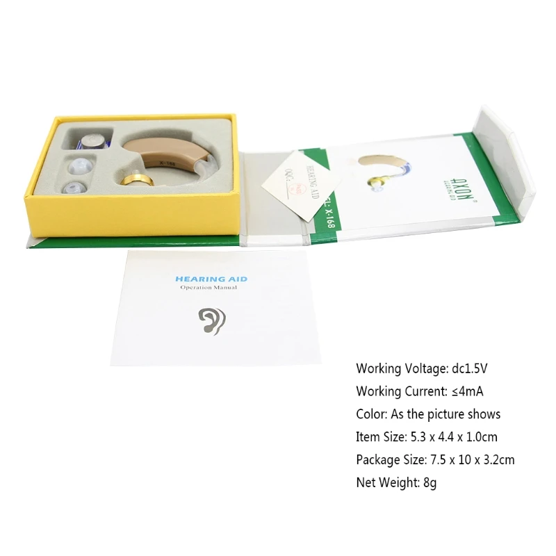 

Profession X-168 Tone Adjustable Hearing Aids Aid Behind The Ear Sound Amplifier New