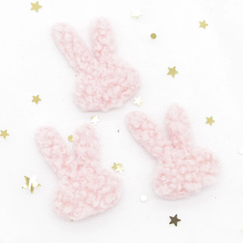 20 шт. Мягкие плюшевые нашивки Kawaii кролик аппликация для DIY одежды, шляпы, сумки, шерстяные перчатки, носки шитье орнамент G43 - Цвет: Pink