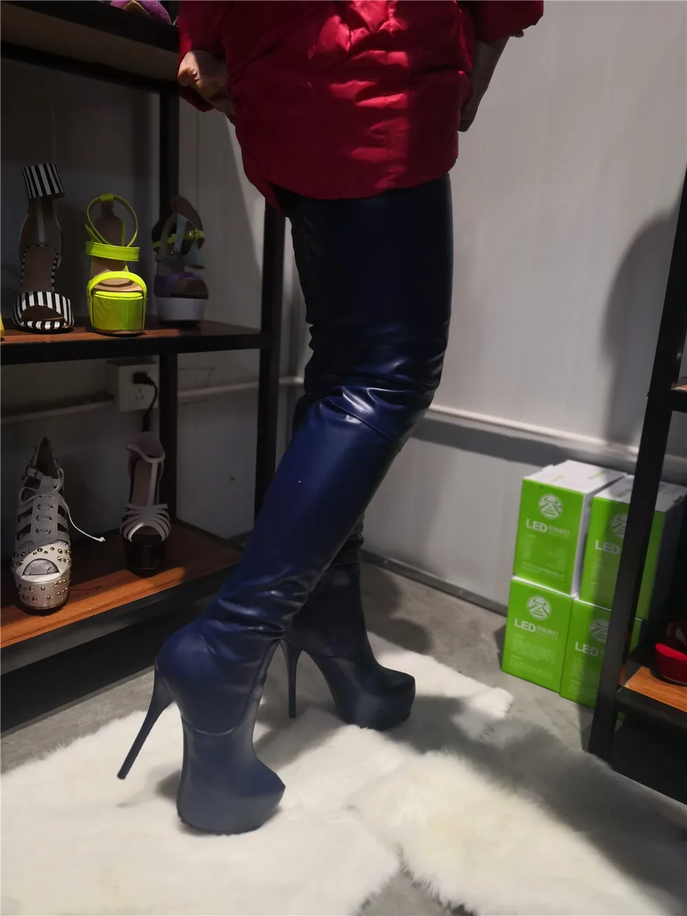 

14 Colors Brand new high quality Big Size 35-47 Sexy Women Shoes party thin High Heels over the knee Boots long boots Woman 2020