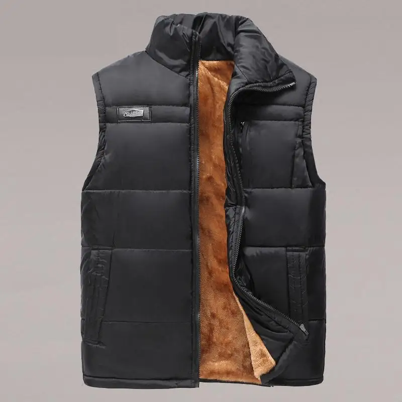 Мужская Осенняя Повседневная однотонная парка без рукавов с воротником стойкой