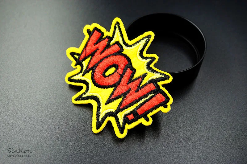 1 шт. WOW(Размер: 6,9X7,3 см) DIY тканевые значки вышитая аппликация швейная одежда наклейки одежда аксессуары