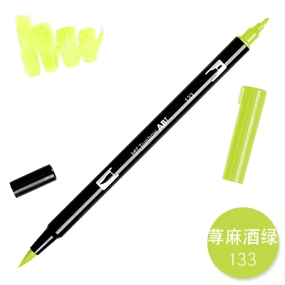 133 1 шт., TOMBOW, AB-T, Япония, 96 цветов, художественная кисть, ручка с двумя головками, маркер, профессиональный водный маркер, ручка для рисования, Kawaii, канцелярские принадлежности - Цвет: 133