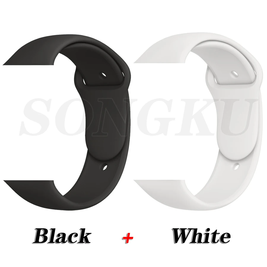 Black and White SONGKU IWO 8 дополнительный размерный ряд 44 мм часы 4 умные часы пульт дистанционного управления siri часы для apple iPhone Android телефон лучше, чем IWO 6, 7, 9, 10, 11 - Цвет: Black and White