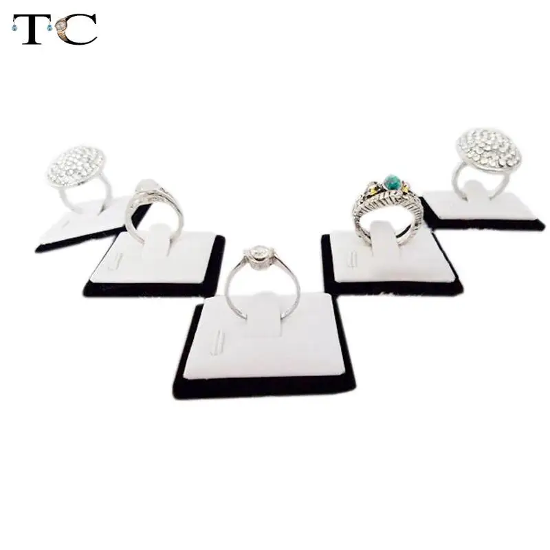 

wholesale 5pcs/lot ring display stand jewelry display black and white ring holder rack mini jewelry display
