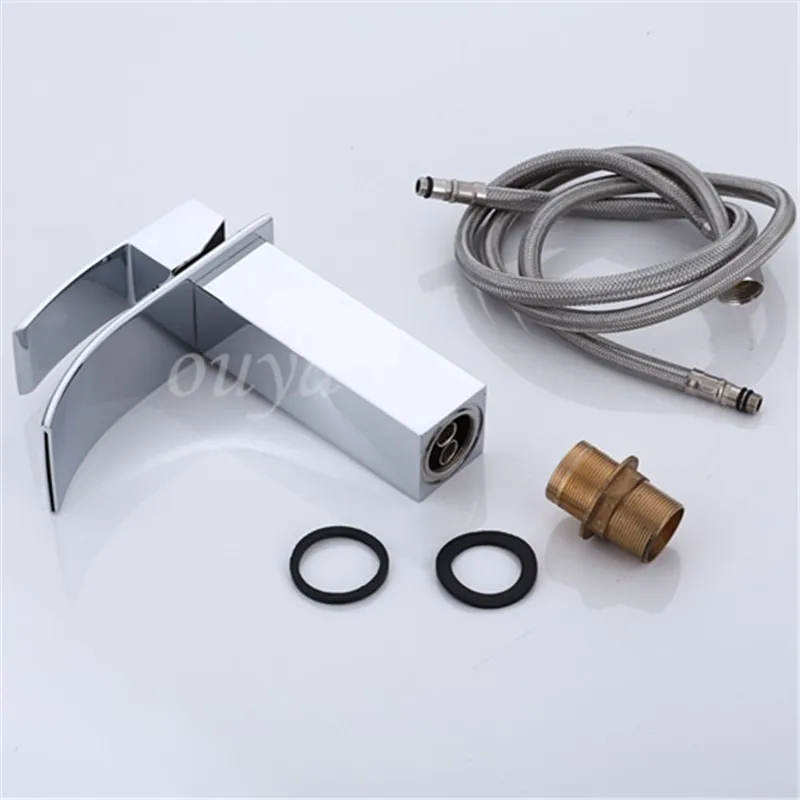 Высококачественный хромированный кран водопад для раковины с одной ручкой и