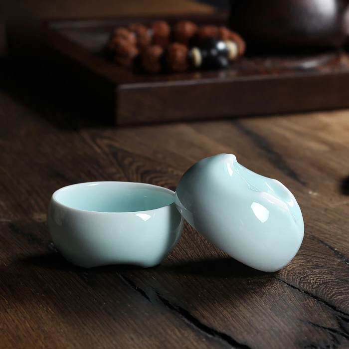 2 шт шесть цветов Китайский Longquan Celadon фарфоровая китайская гайвань фарфоровые