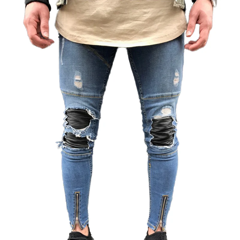 Qoolxcwear Джинсы для женщин отверстие Jogger обтягивающие джинсы Для мужчин Байкер Джинсы для женщин карандаш брюки Для мужчин S Молния Рваные джинсы Для мужчин