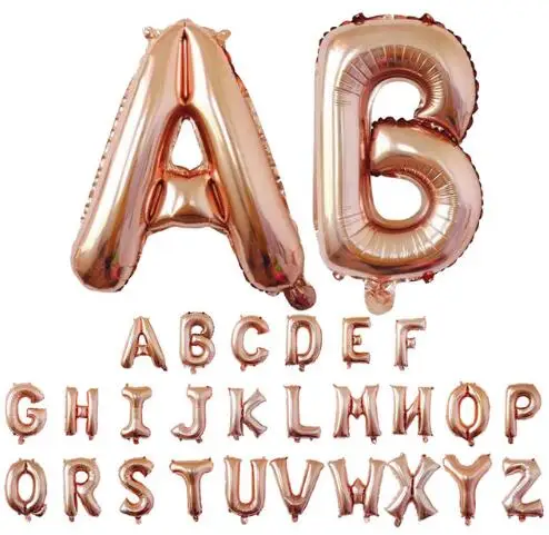 Воздушные шары в виде букв из розового золота 16 дюймов|Воздушные и аксессуары| |