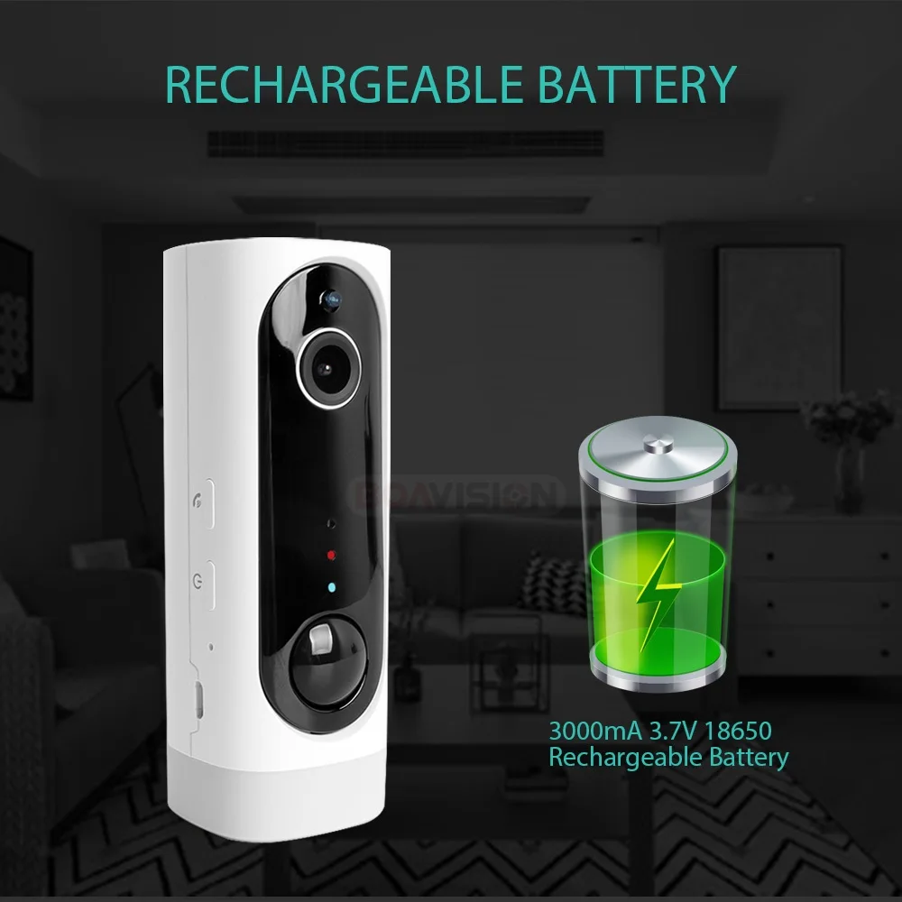 720 P 1080 безпроводная батарея WiFi камера двухсторонняя аудио перезаряжаемая
