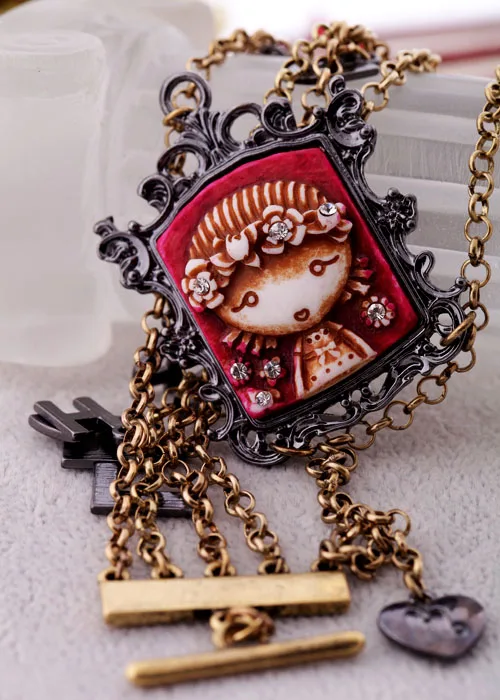 Bulk Price Retro Layered Black Letters Wide Bracelet Female Vintage Cartoon Girl Print Pendant Indian Jewelry Wholesale | Украшения и