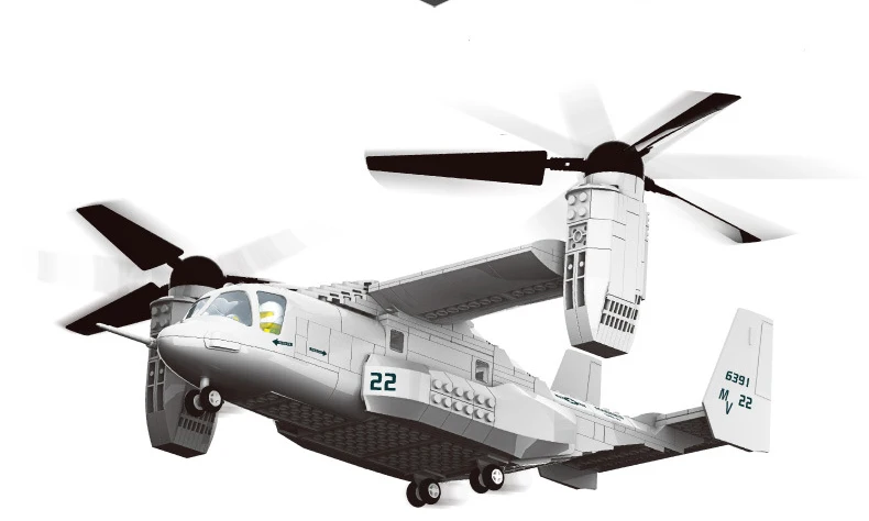Горячие Современные Военные ww2 v-22 Osprey самолет истребитель строительный блок модель самолета воздушные силы фигурки кирпичи игрушки коллекция