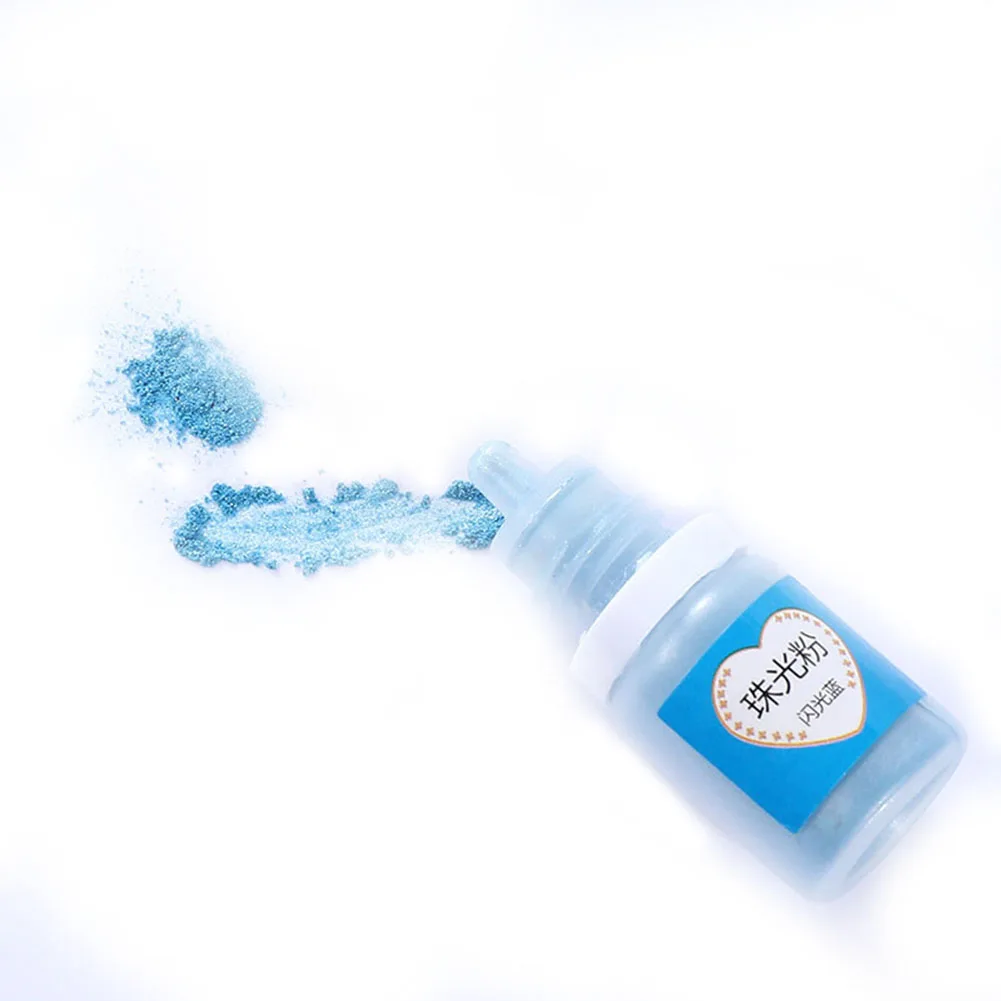 Bright blue Crafts Pigment Powder Pearlescent Mica UV Resin Epoxy Powder DIY Crafts Accessories TT-best - Цвет: Bright blue