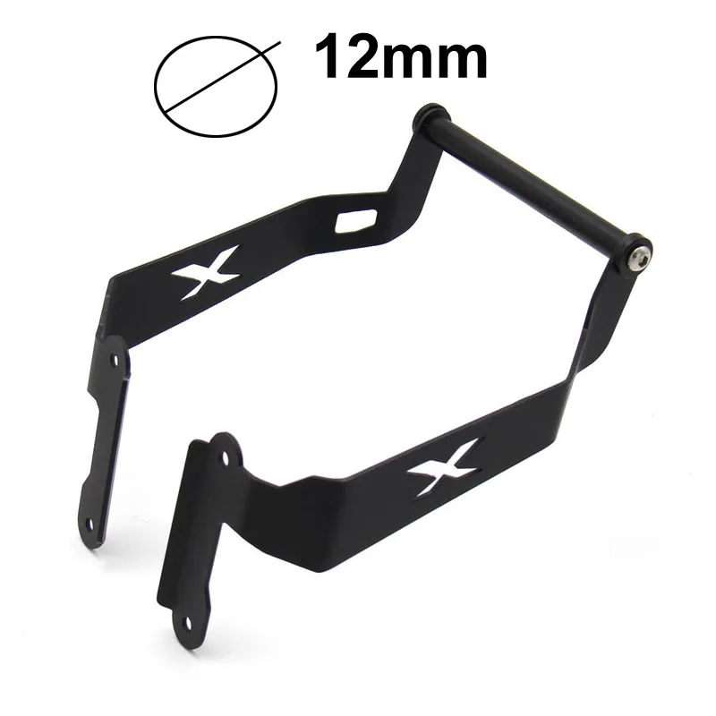 12MM Передняя подставка для мотоцикла, держатель смартфона для HONDA X-ADV 750 XADV XADV750 gps бар, Кронштейн для мобильного телефона, gps черный - Цвет: 12MM