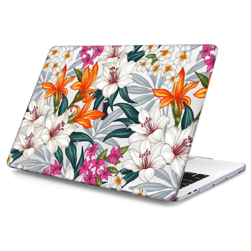 Batianda Твердый чехол с тропическими листьями цветами и кристаллами для Macbook Pro 13 15 Air 11 12 13 дюймов A1932 A1466