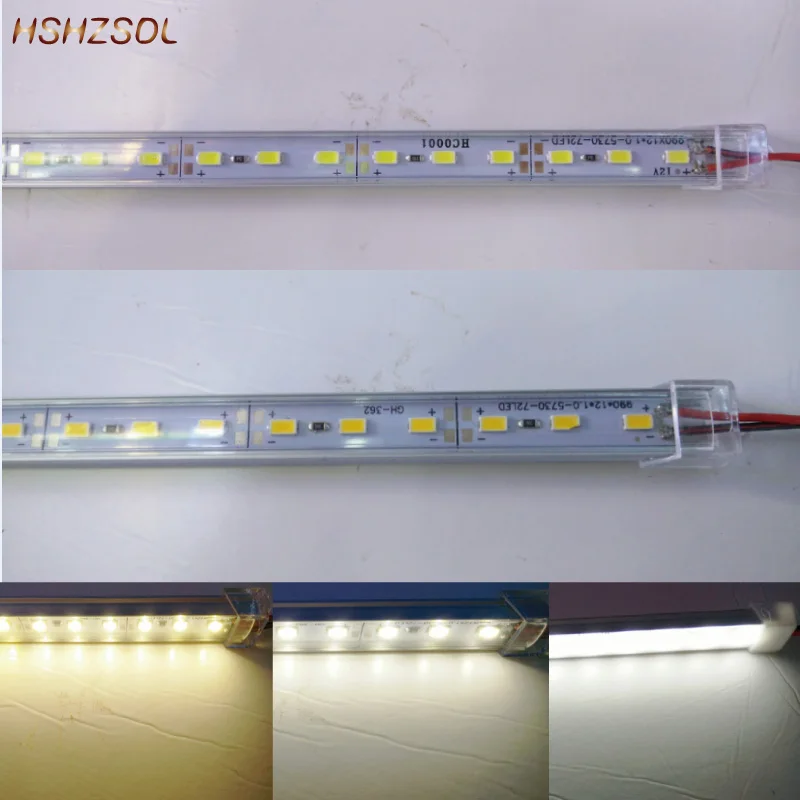 

10pcs*35/50cm Factory Wholesale 50CM DC 12V 36 SMD 5630 LED Hard Rigid LED Strip Bar Light with Aluminum shell +pc cover+dc plug