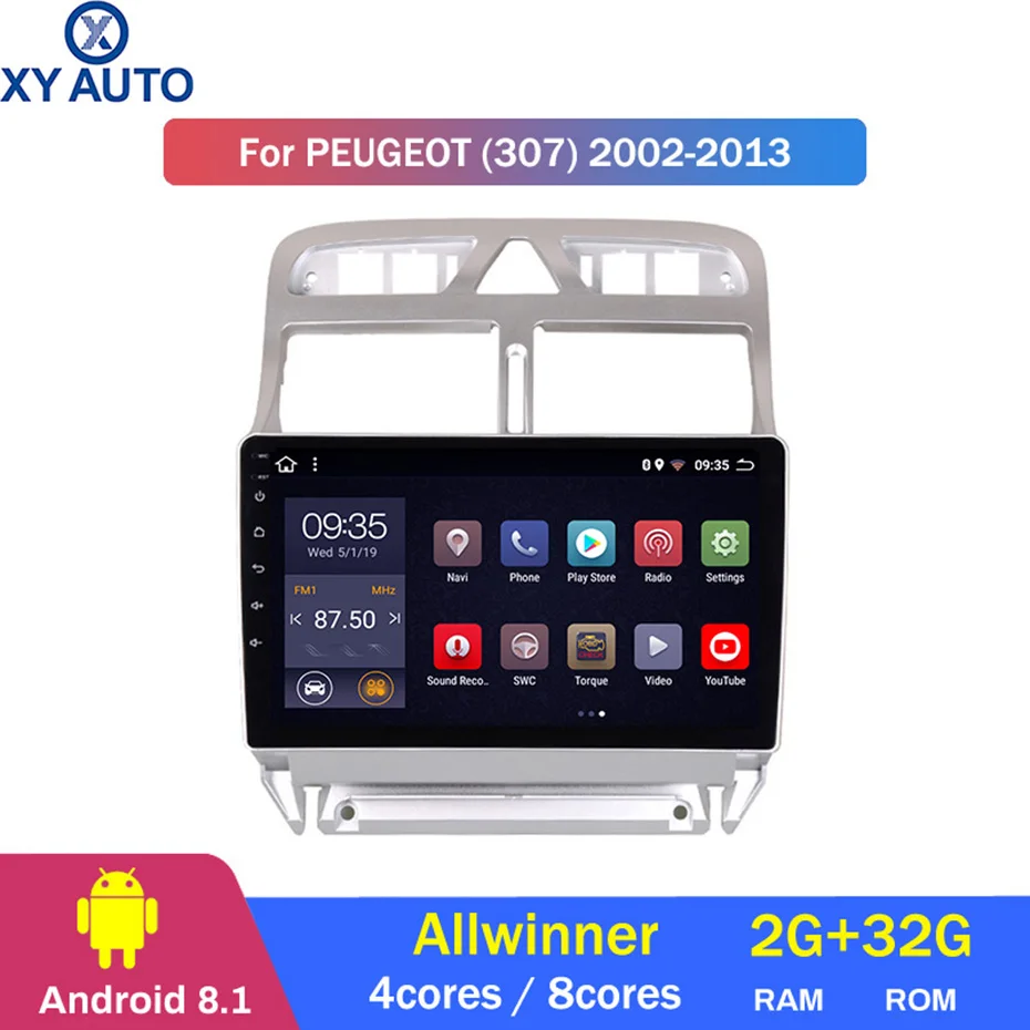 9 дюймовый 2.5D IPS HD мультисенсорный экран Android 307 2 Гб ОЗУ 32 ПЗУ NAVI для peugeot 2004 2013 с