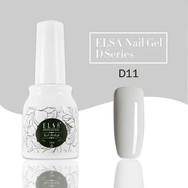 D11 ELSA, 32 цвета, Гель-лак для ногтей, 12 мл, телесный, серый цвет, Гель-лак для ногтей, впитывается, Гель-лак для ногтей, маникюрный лак гель-лаки - Цвет: D11
