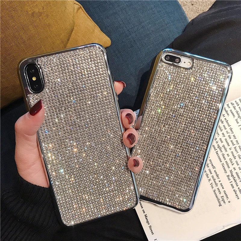 GURIOO роскошный полностью в камнях Защитная крышка для iPhone 6 6s 7 8 Plus X XR XS Max блестящее