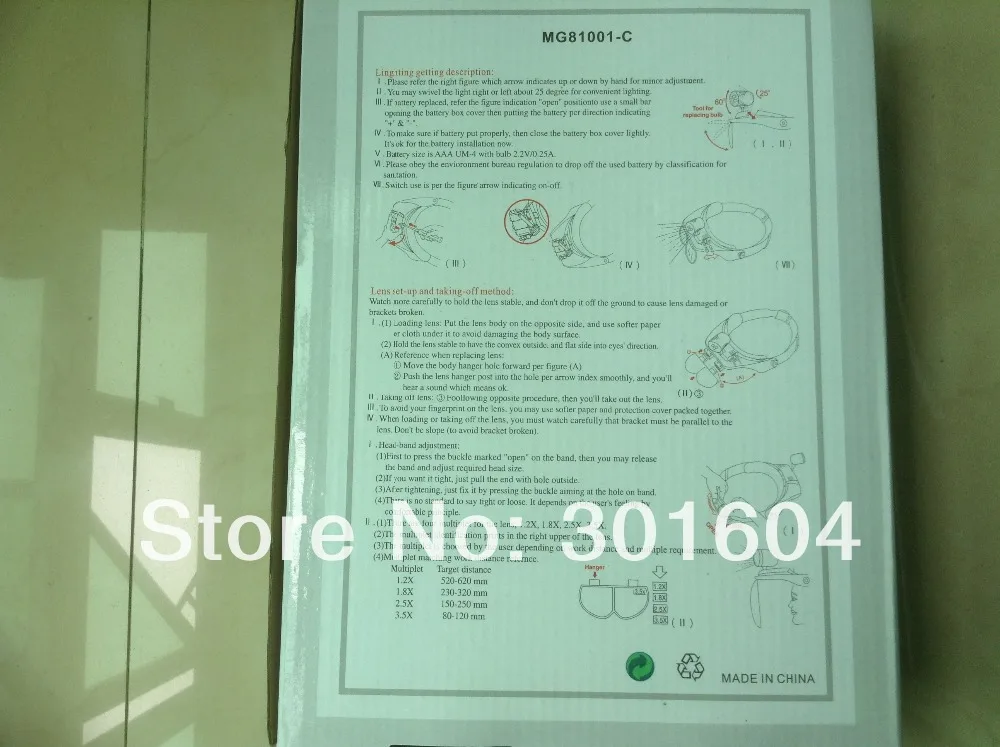 Free shipping Helmet magnifier 1.2X 1.8X 2.5X 3.5X LED head magnifying glass MG81001-A | Инструменты