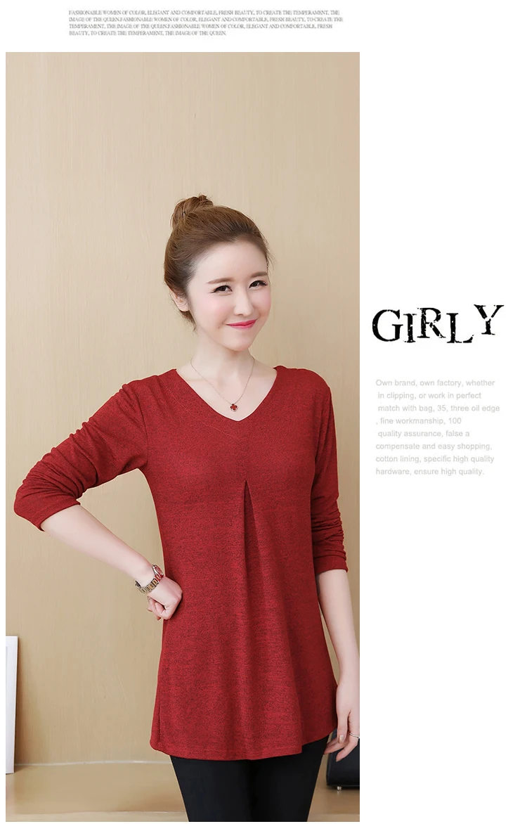 Blusas Mujer De Moda Осень Зима повседневные женские топы и блузки плюс размер 5xl винтажный Дамский пуловер с v-образным вырезом Длинные рубашки