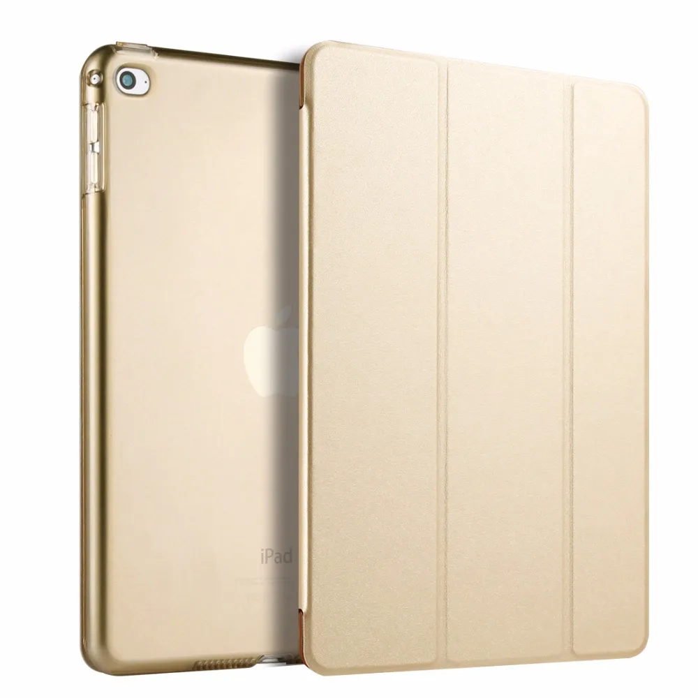 Для ipad Mini 4 Чехол прозрачная задняя крышка флип из искусственной кожи чехол для Apple ipad Mini 4 Coque чехол смарт-Стенд АВТО спящий Пробуждение