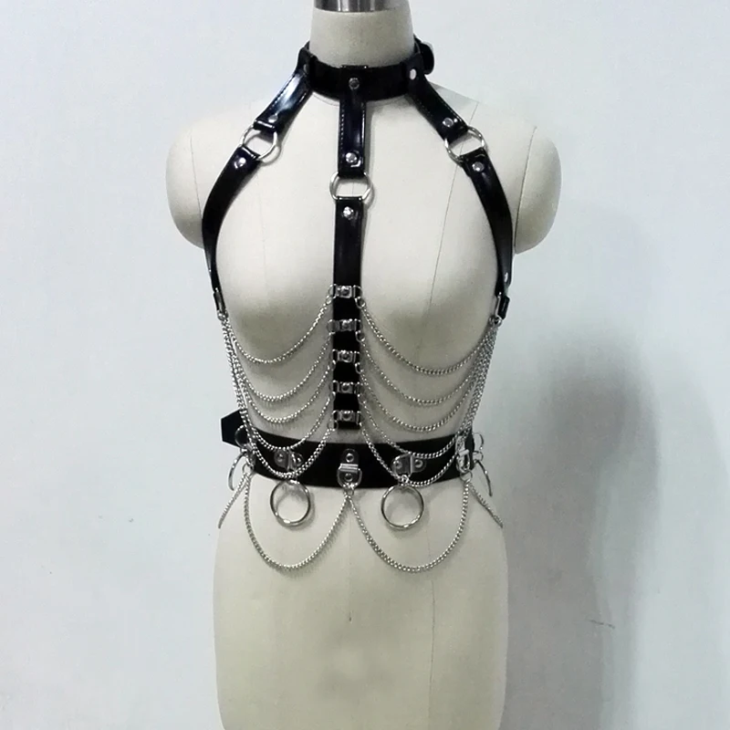 100% женский черный сексуальный ремень ручной работы из искусственной кожи|choker