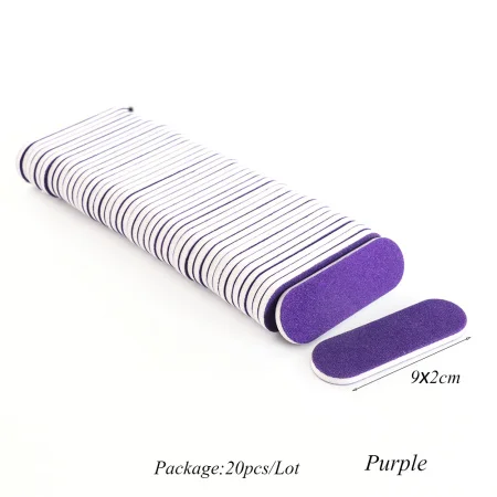 Purple 20 шт./лот пилочки для ногтей буферный блок шлифовальная Губка Полировка двухсторонний педикюр маникюрный Гель Инструменты для красоты ногтей профессиональный TRA22 - Цвет: Purple