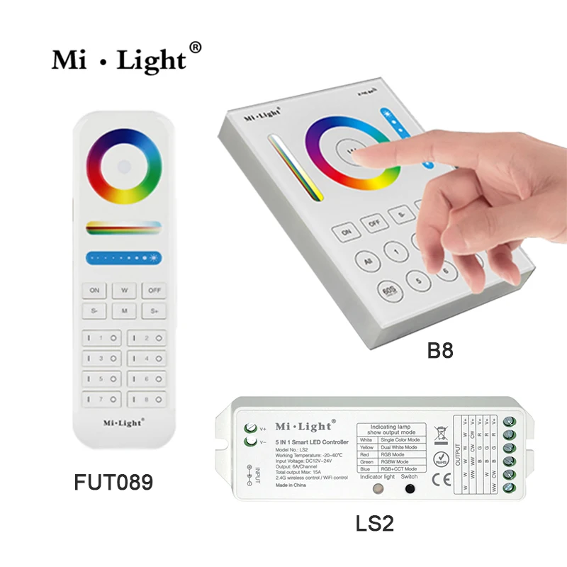 MiLight 2 4G Беспроводная 8 Zone FUT089 дистанционная B8 настенная сенсорная панель LS2 5IN 1