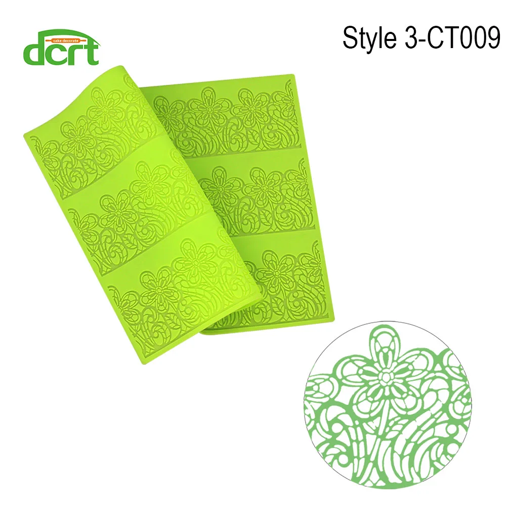 Style 3-CT009 15 видов стилей силиконовые формы помадка торт кружева рельефный торт плесень сахар кружева коврик украшения торта инструменты тиснение коврик - Цвет: Style 3-CT009