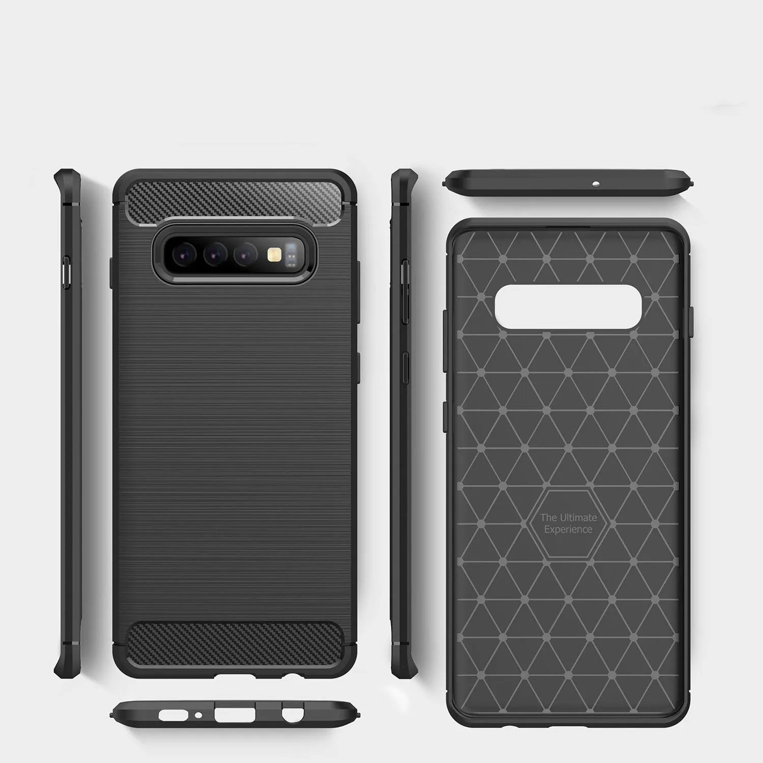 Карбоновая Защитная силиконовая задняя крышка для Huawei samsung Galaxy S10 5G S10E S9 S8 J4 J6 J8 A6 A8