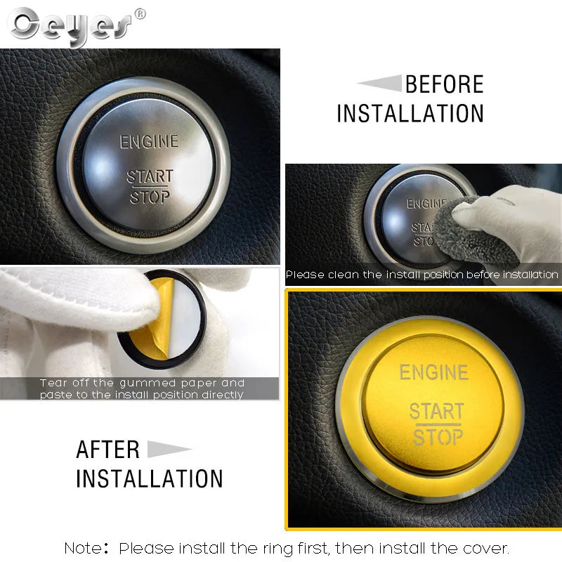 Ceyes автомобильный двигатель старт стоп Крышка зажигания Стайлинг Аксессуары