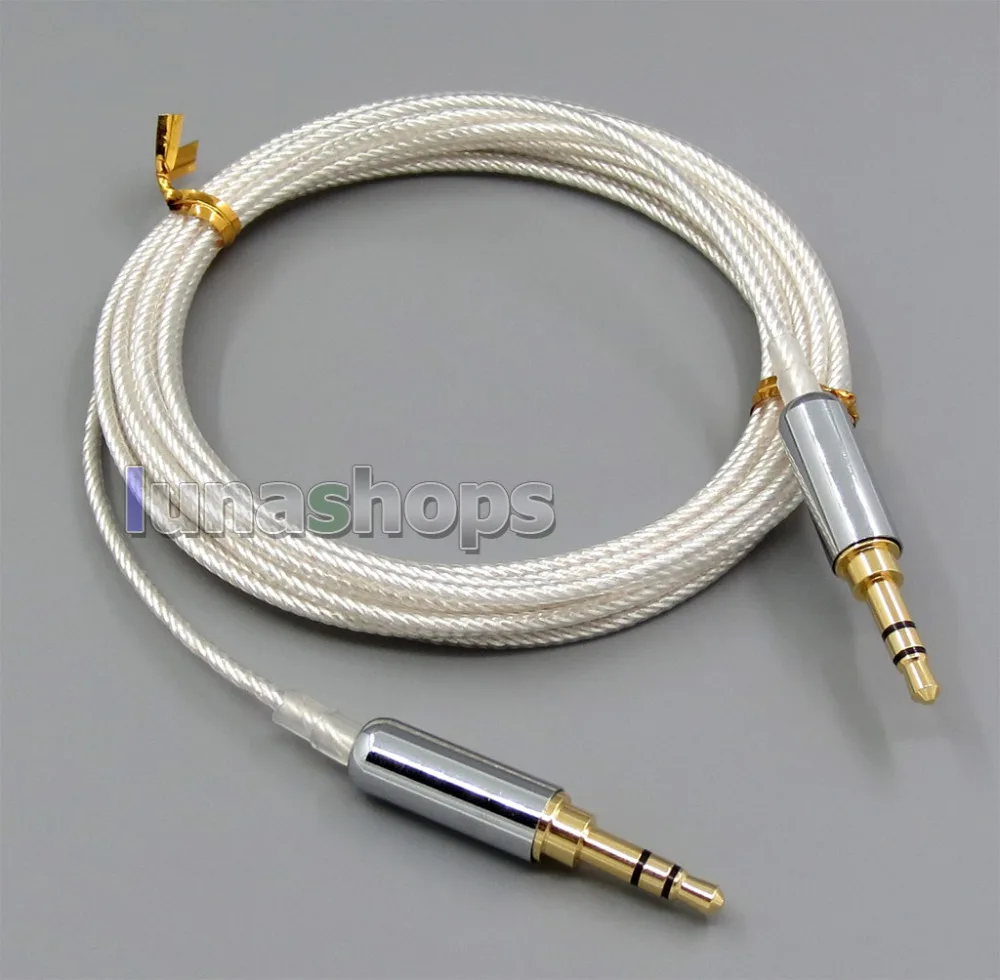

LN005526 3m Pure Silver Plated 3.5mm Headphone cable For Beyerdynamic Custom One Pro Plus He Headphone Car AUX Speaker etc