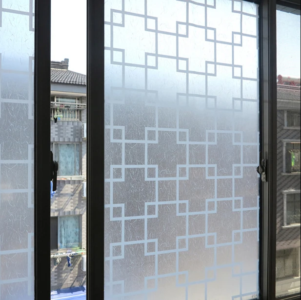 

Self-Adhesive Window Film Frosted Privacy Decorative for Toilet Bathroom Kitchen Office Windows(Grid )Width 58cm(22.8 inch)