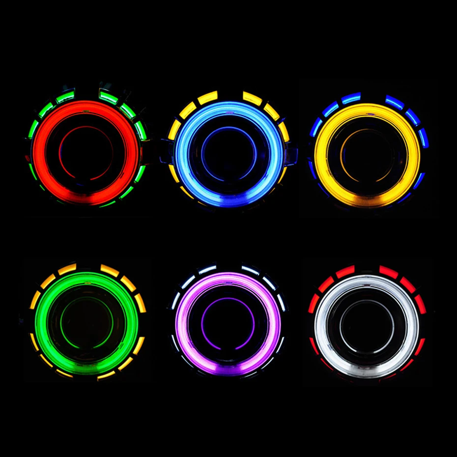 RONAN mini 2,5 двойной ccfl angel eyes Bi-xenon проектор для автомобильных фар объектив белый красный синий h1 h4 h7 модифицированный автомобильный Стайлинг