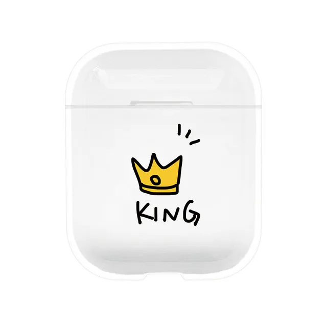 king Сумки для Air Pods Микки Минни Маус Дейл чип медвежонок пух поросенок мультфильм Прозрачный чехол из поликарбоната для Airpods беспроводной Bluretooth наушники - Цвет: king