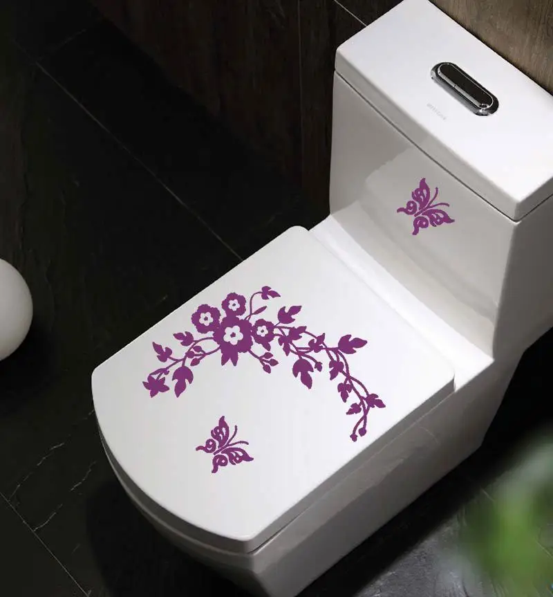 Multi-color Carved Butterfly Vine Toilet Stickers Wall Living Room Decoration Hot Sale | Дом и сад
