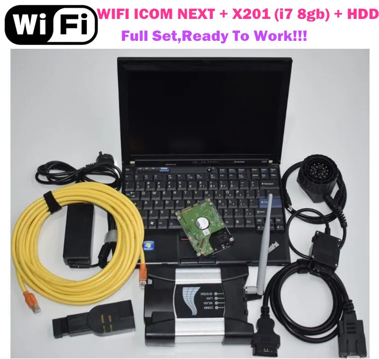

WIFI ICOM Next Diagnostic & Programming Tool for Bmw with Hdd Ssd Software Laptop X201 i7&8gb Ready to Work