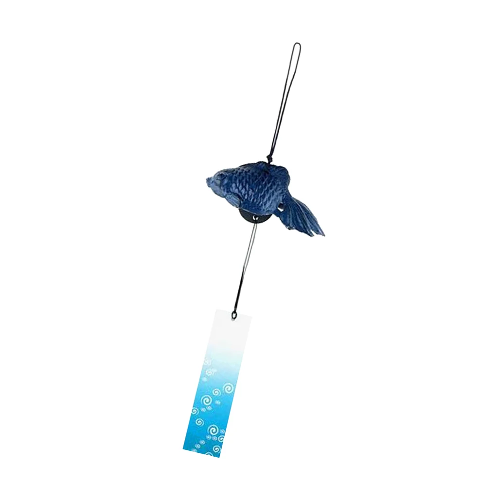Японский Золотая рыбка Furin Windchime чугунный храм Сад домашний декор синий