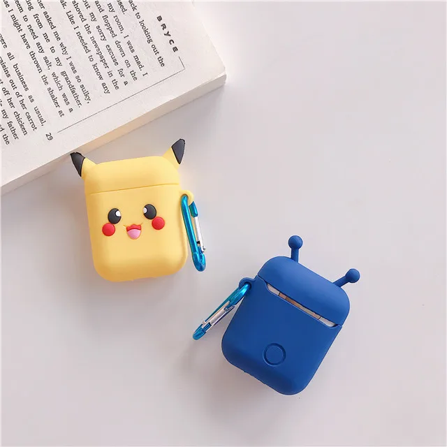 Для Apple Airpods Bluetooth сумка для наушников коробка Улица Сезам Человек-паук стежка медведь утка из мягкого силикона с узором чехол