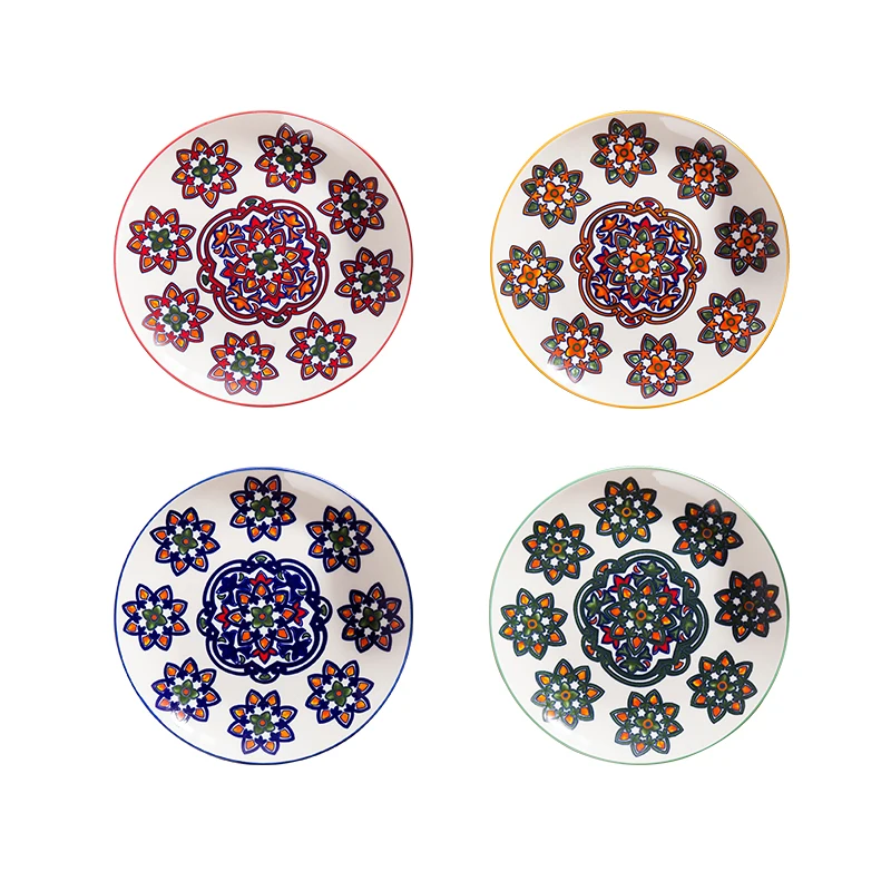 Керамические обеденные тарелки Круглые 8 дюймов под глазурованными тарелками