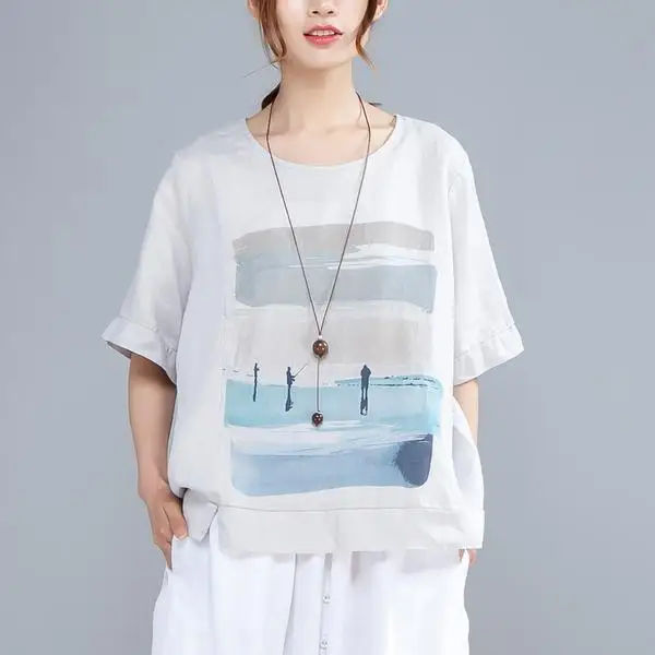 BUYKUD/Новинка 2019 года хлопковая Футболка с принтом в стиле Харадзюку Повседневная