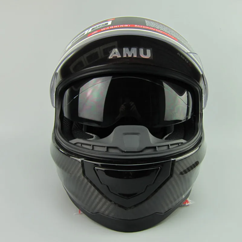 Мотоциклетный шлем casco capacetes AMU двойной объектив карбоновый шлем мотоциклетный шлем Полнолицевые шлемы