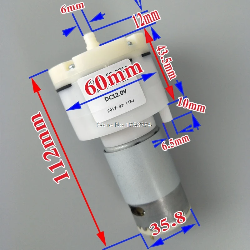-Микровакуумный насос 70KPA DC12V 24V низкий уровень шума большой разделитель потока
